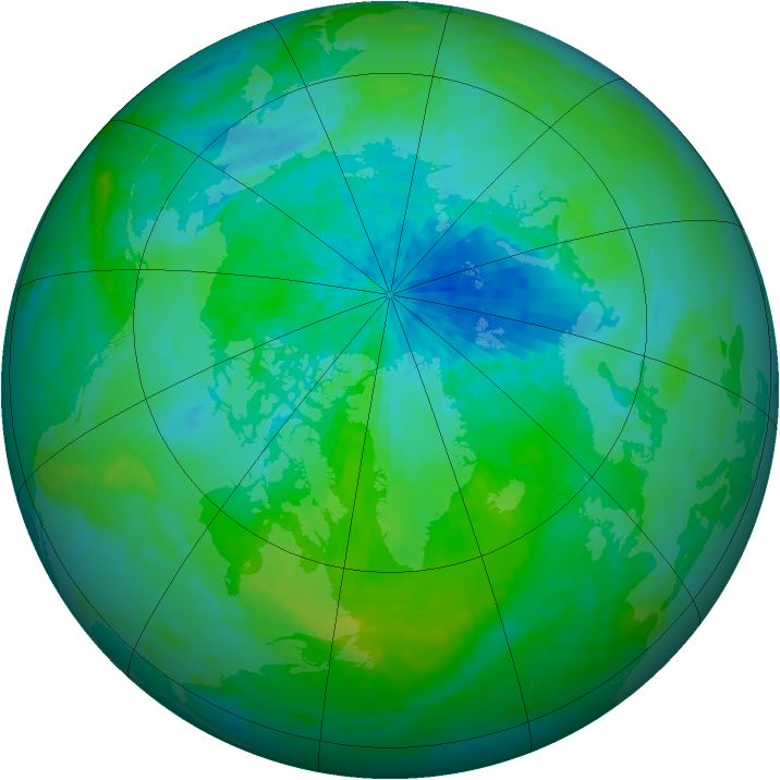 Arctic ozone map for 03 September 2004